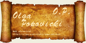 Olga Popovicki vizit kartica